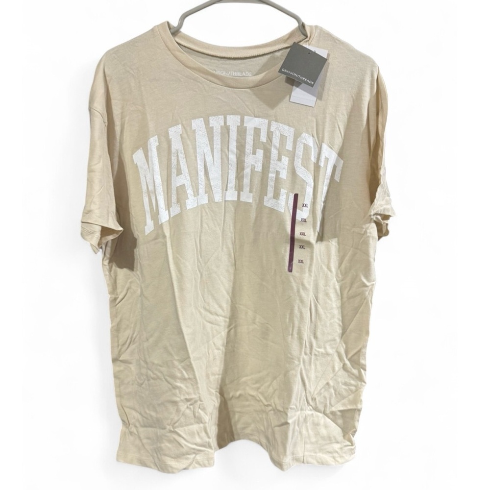 3PCS Grayson Threads Beige 'Manifest' Tee